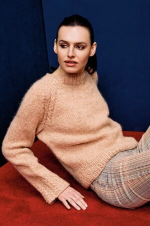 debbie topdown sweater Langyarns Baby Lama