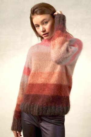 Klassisk tröja i dubbel tråd Langyarns Mohair Luxe