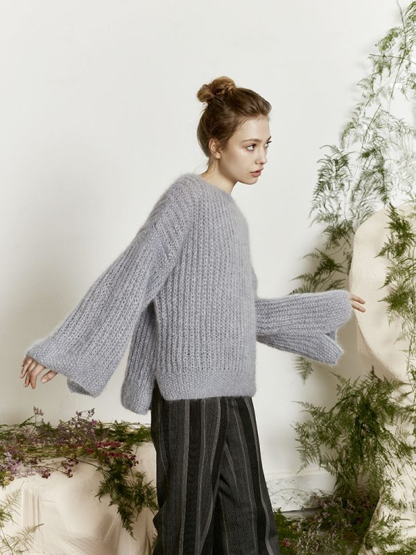 265-27 Mohair Luxe vid patentstickad tröja