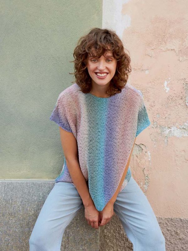 Langyarns Paradise top stickat på tvären