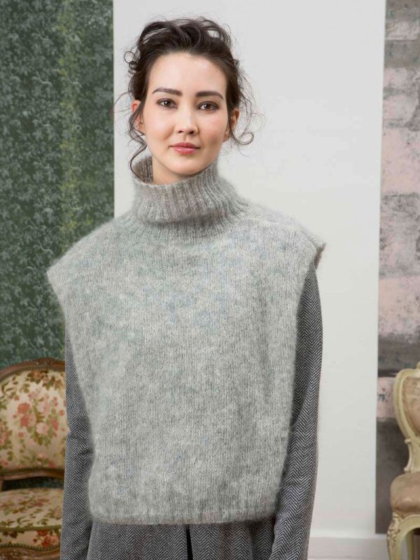 Vest med polokrage Mohair Luxe