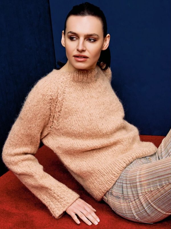 debbie topdown sweater Langyarns Baby Lama