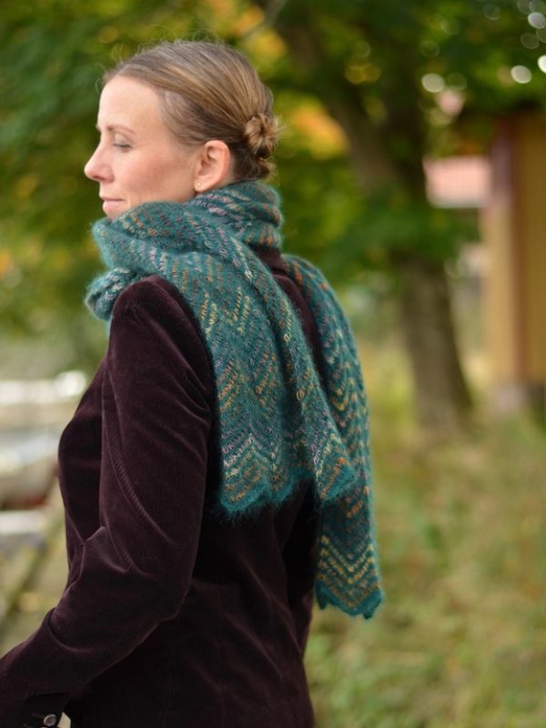 Mille zigzag halsduk Langyarns Mohair Luxe och Mille Colori Baby