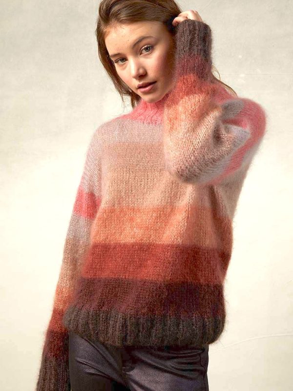Klassisk tröja i dubbel tråd Langyarns Mohair Luxe