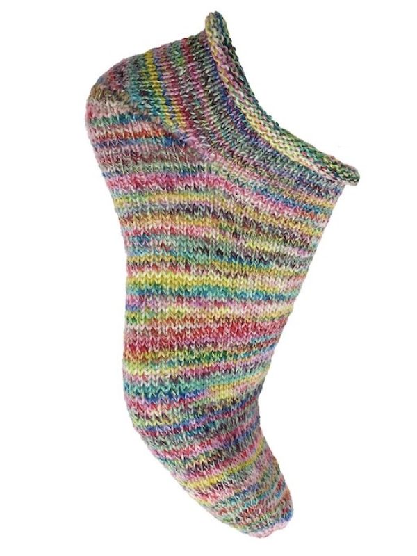 tropical getaway toe-up strumpor Wooladdicts Footprints